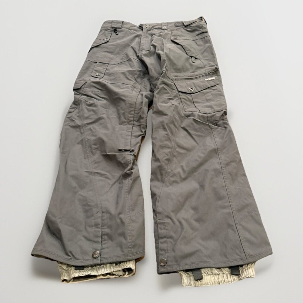 686 Mens Gray Smarty Lined Cargo Snowboarding Ski Pants Size L Large